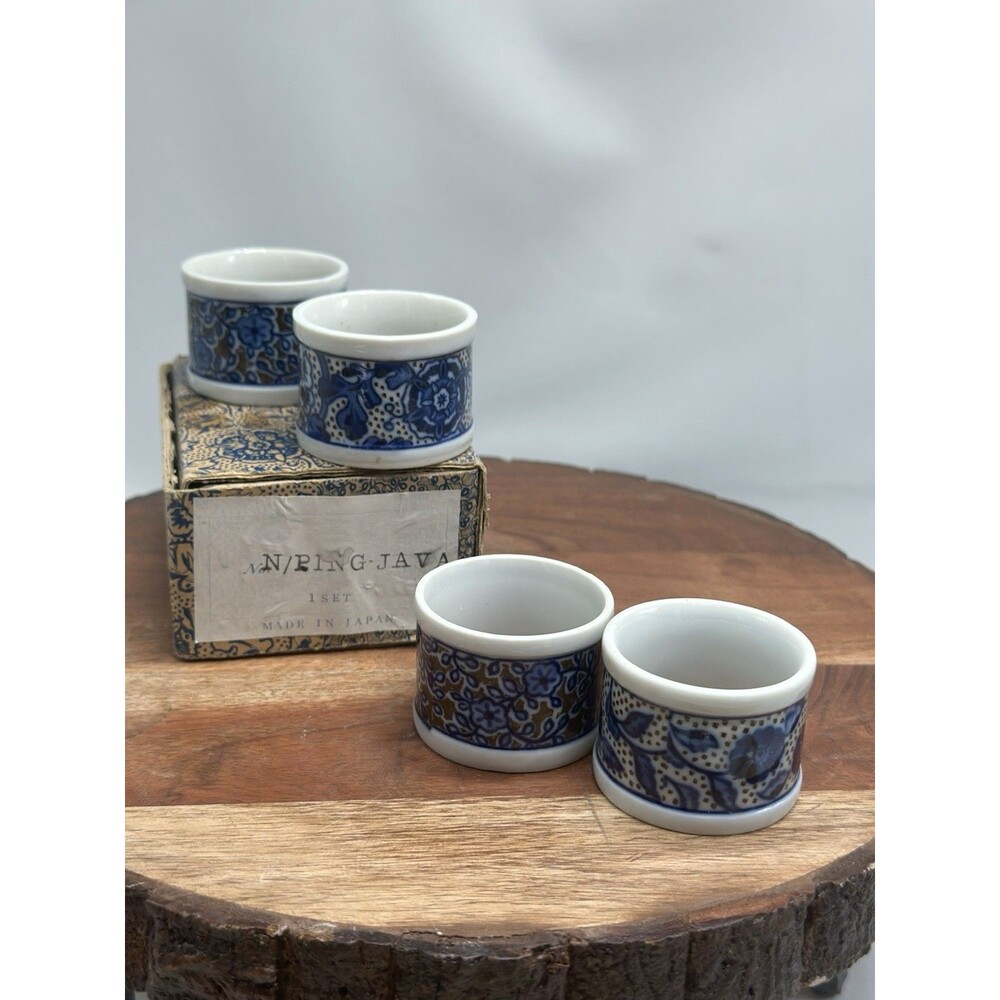 Napkin Rings Asian Japanese "AN/PING-JAVA" New In Box
